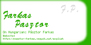 farkas pasztor business card